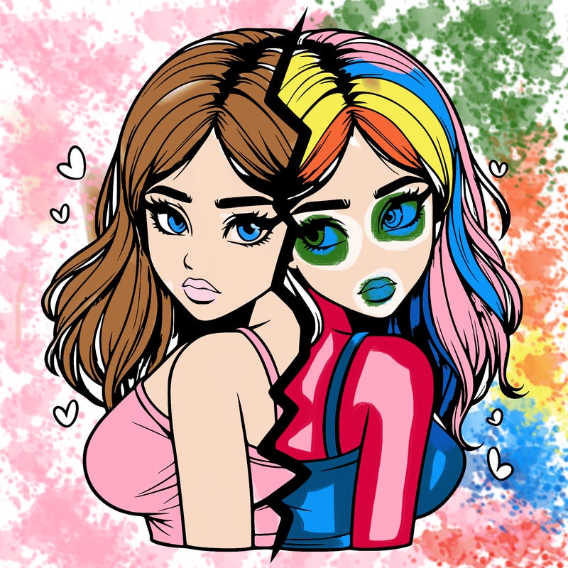 realistic girl split