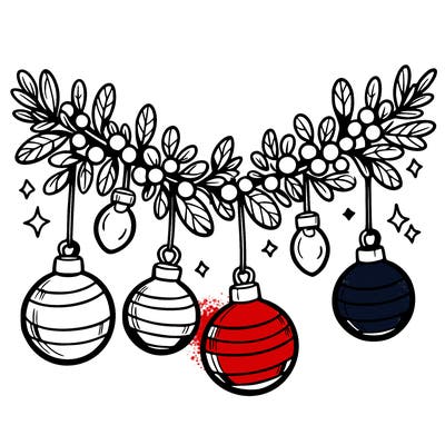 christmas garland with big bulbs