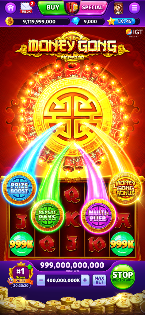 Cash Rally - Slots Casino Game - Gameplay of Money Gong Emperor slot machine in the Cash Rally casino app