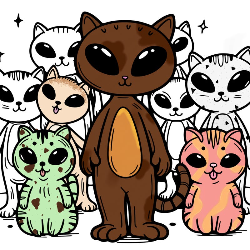 a group of alien cats