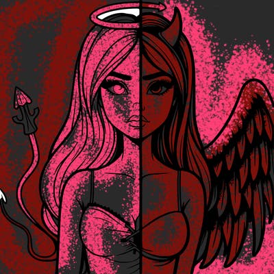 devil vs angel realistic girl