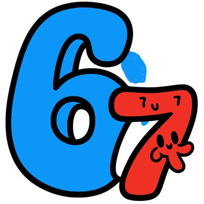 a number of a 6 and a seven