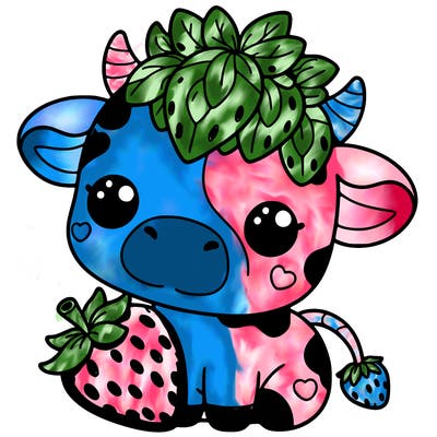 cute strawberry cow