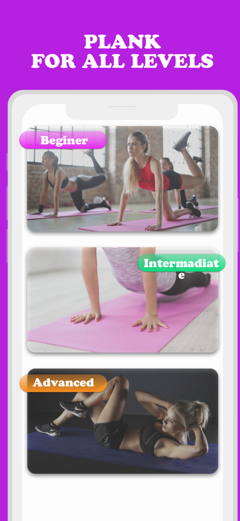 Selección de ejercicios de plancha para mujeres de nivel principiante, intermedio y avanzado