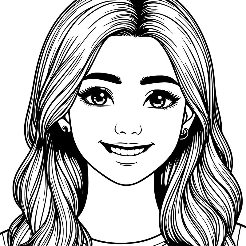 realistic young girl smile