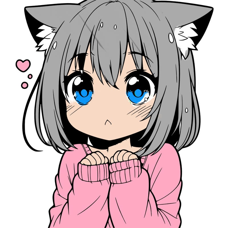 shy anime catgirl