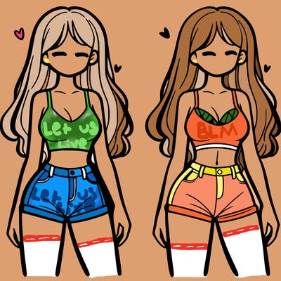 girl in tight shorts and crop top