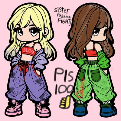 girl in crop top and baggy pants