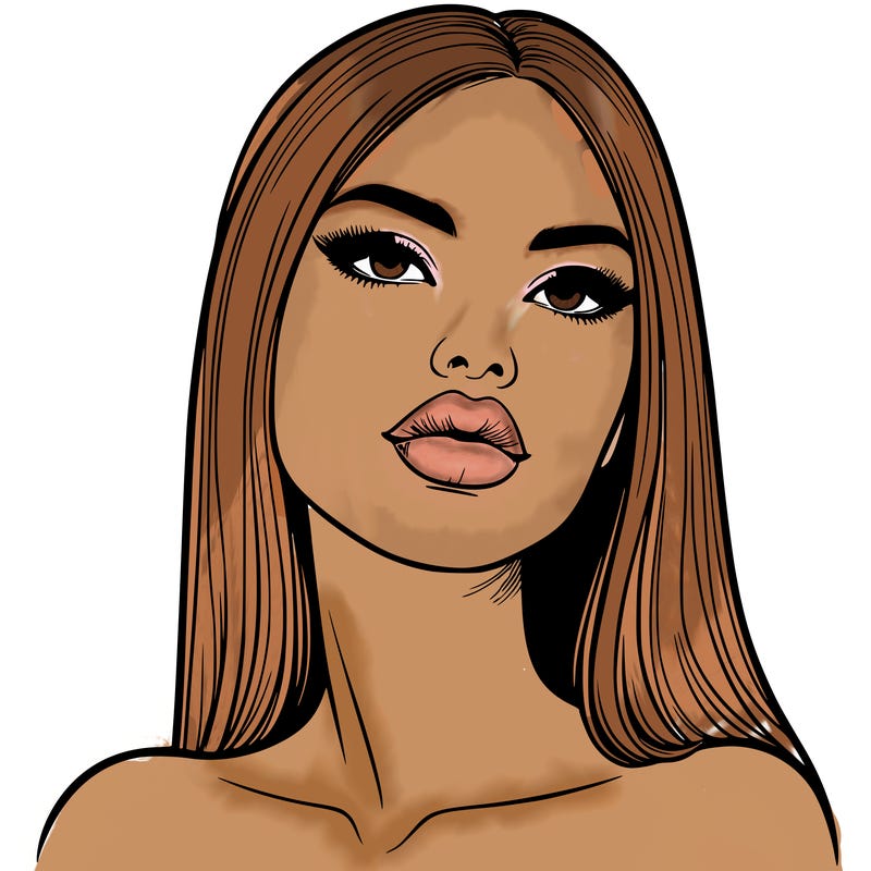 realistic woman with full lips