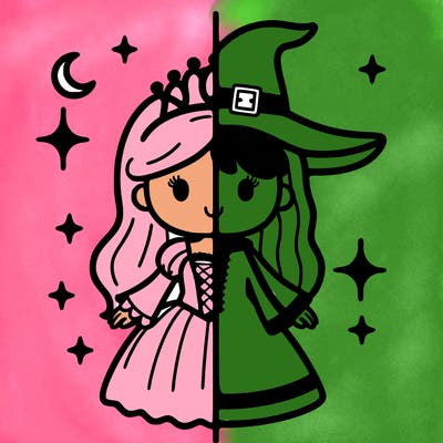 split princess and witch