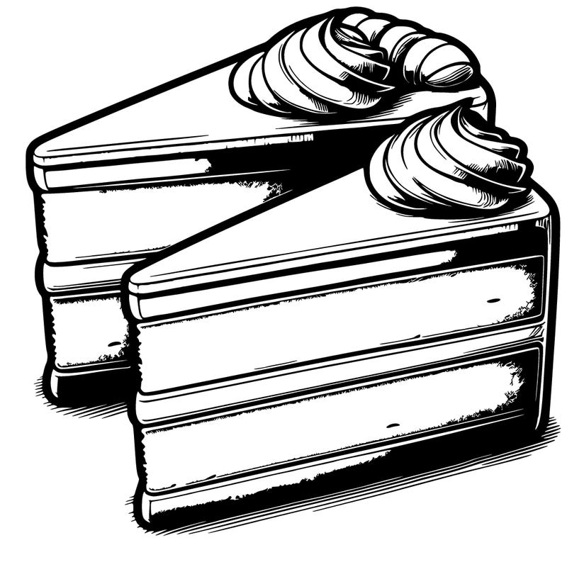 realistic cake slices