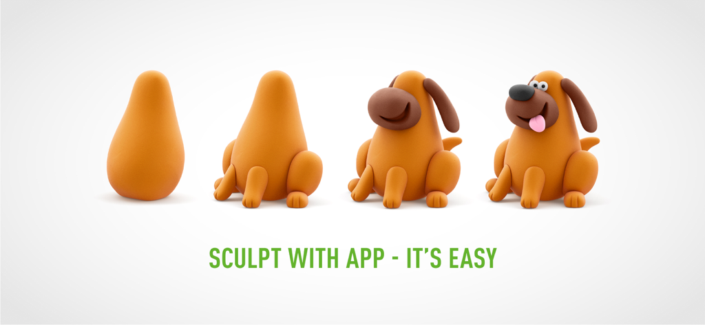 HEY CLAY® - Step-by-step instructional sequence for sculpting a clay dog character