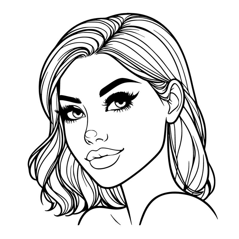 beautiful realistic woman with a face