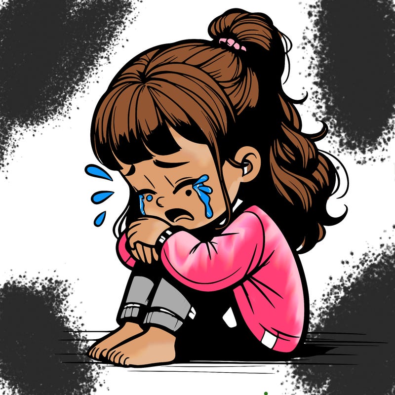 realistic girl crying on floor