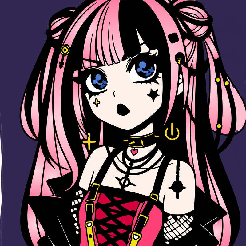 goth anime girl