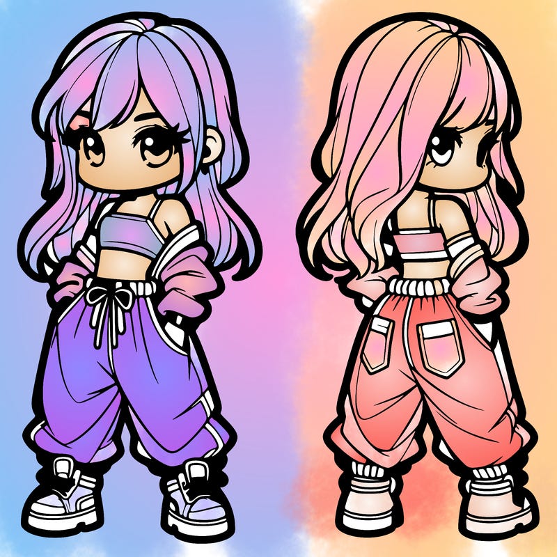 girl in crop top and baggy pants