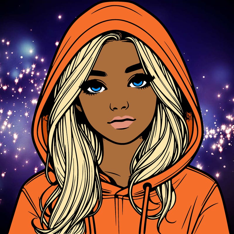 realistic girl with a hoodie