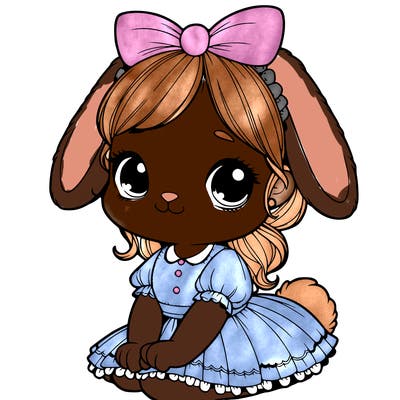 cute easter bunny girl realistic