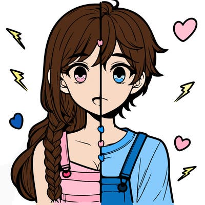 realistic girl boy split