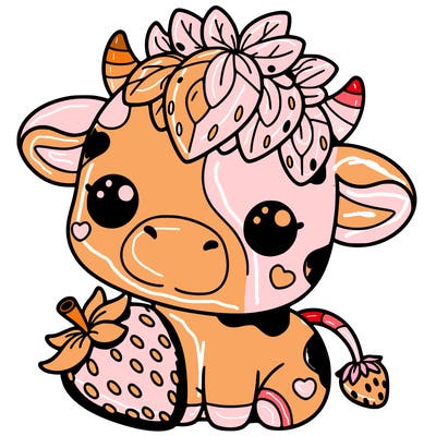 cute strawberry cow