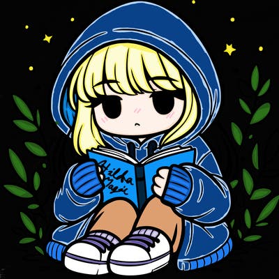 girl in oversized hoodie reading a book