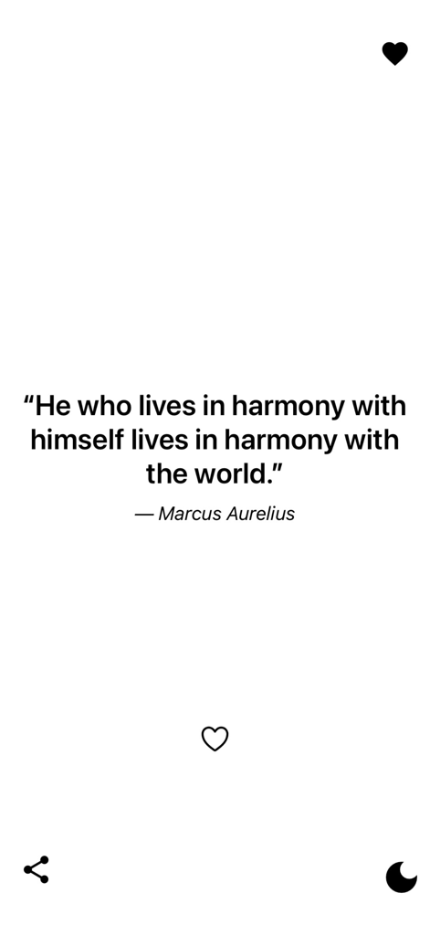 Upword (c852e1) - Upword app displaying a Marcus Aurelius quote on harmony in a minimalist interface