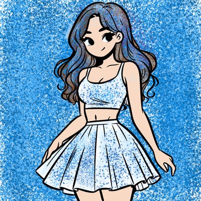 woman in a skirt and crop top