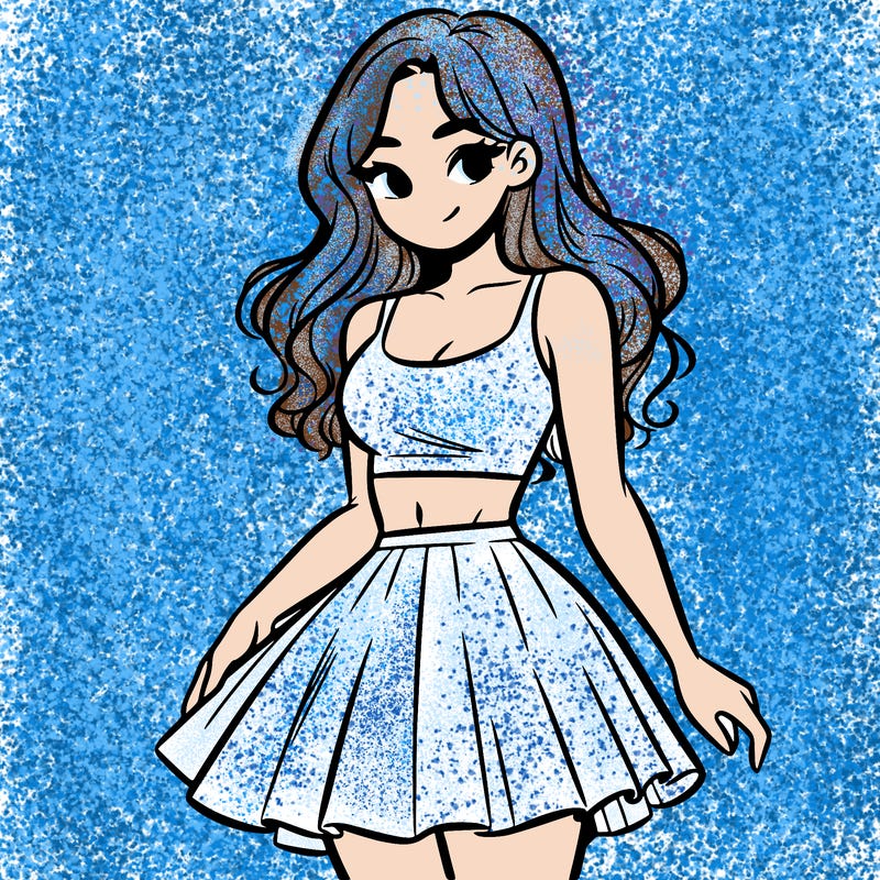 woman in a skirt and crop top