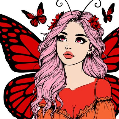 butterfly fairy realistic girl