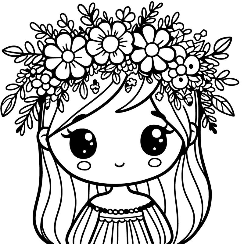 girl with flowers crown
