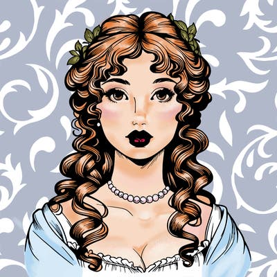 realistic regency era girl with lips