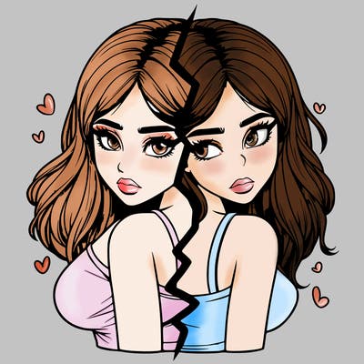 realistic girl split