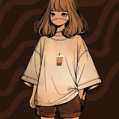 realistic girl with big t shirt and shorts