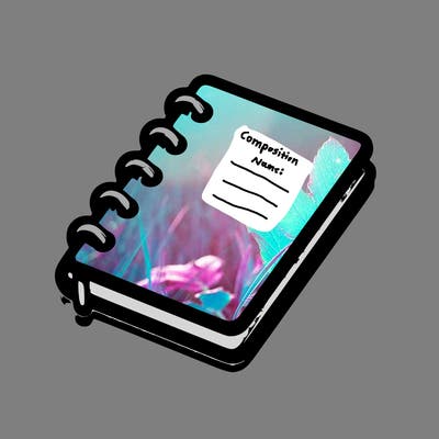 realistic blank notebook