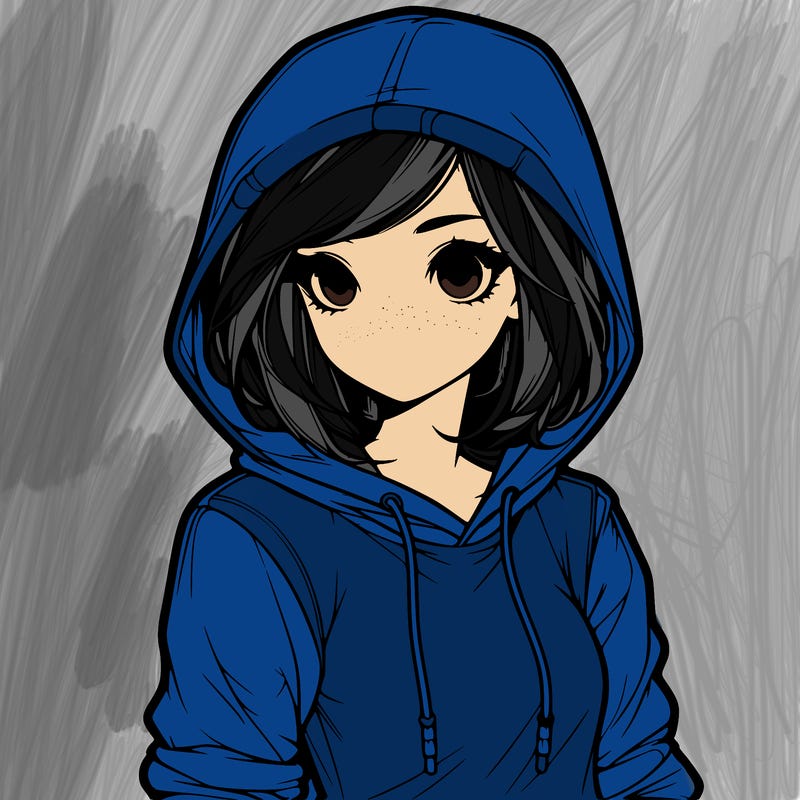 realistic girl with hoodie