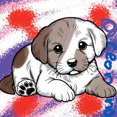 a cute realistic puppy