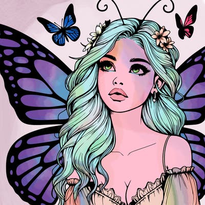 butterfly fairy realistic girl