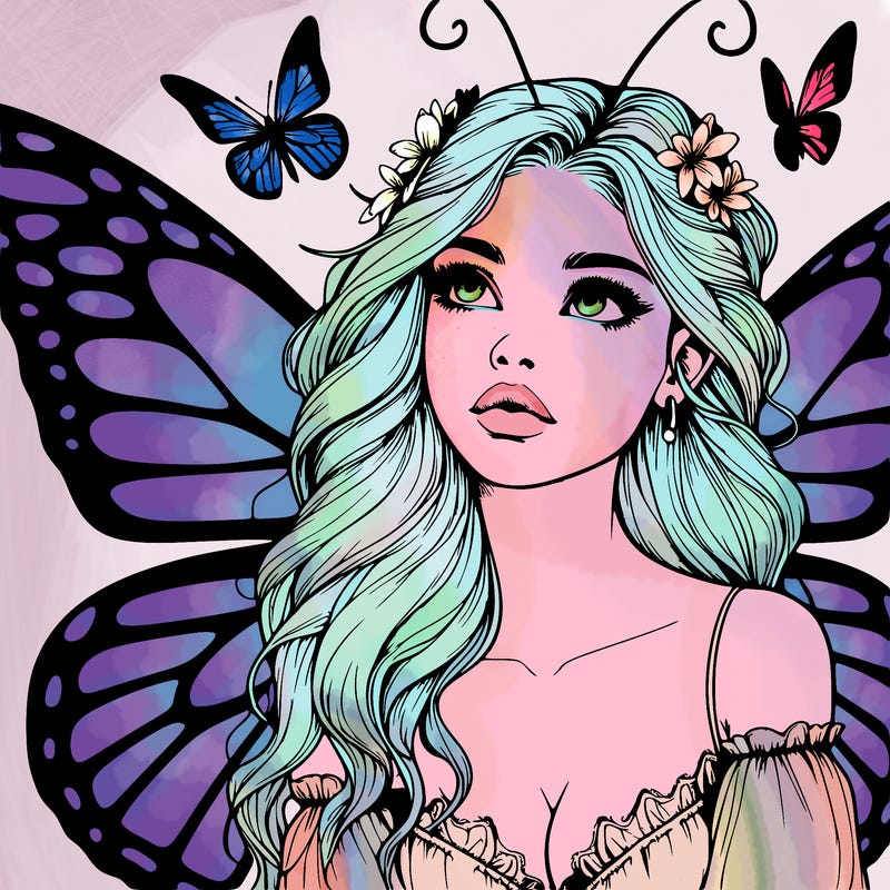 butterfly fairy realistic girl