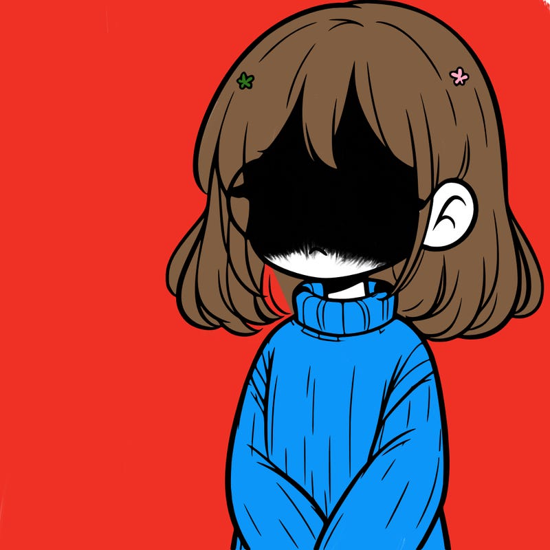 sad girl with glasses in a sweater