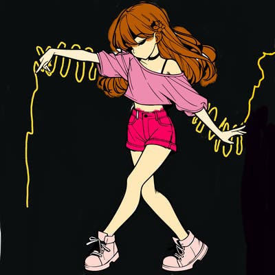 realistic girl danceing