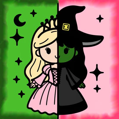 split princess and witch