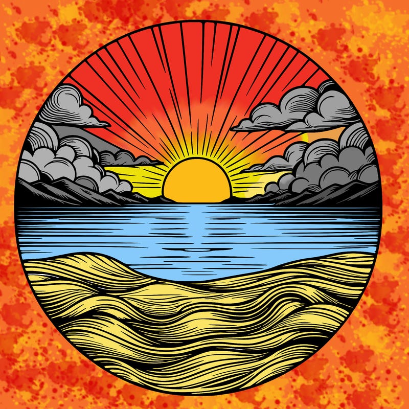 realistic sunset