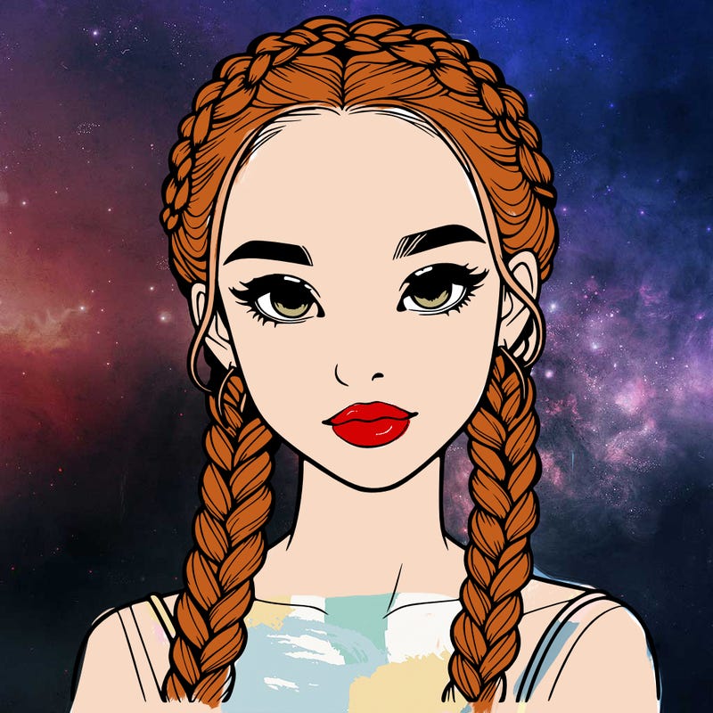 realistic girl with braids