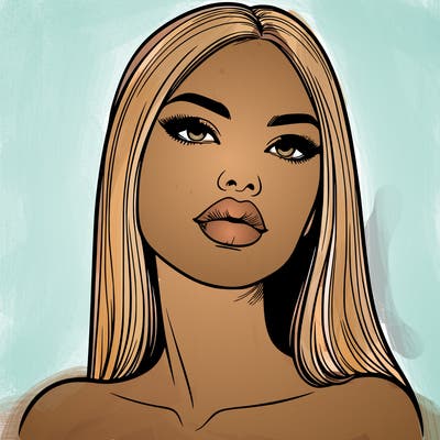 realistic woman with full lips