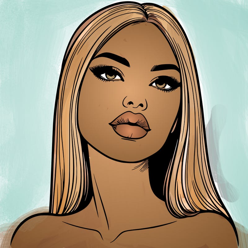 realistic woman with full lips