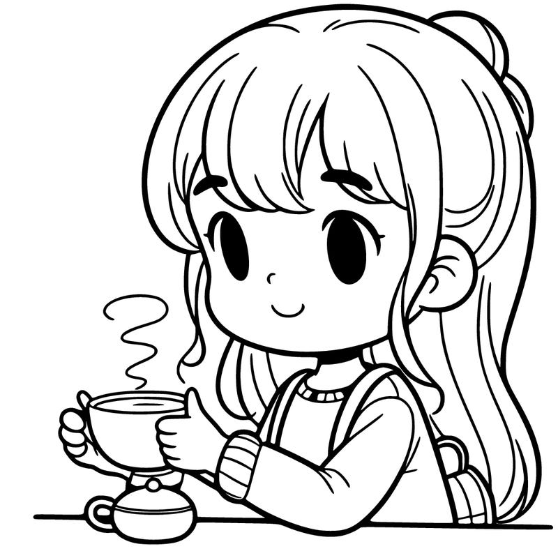 girl drinking tea