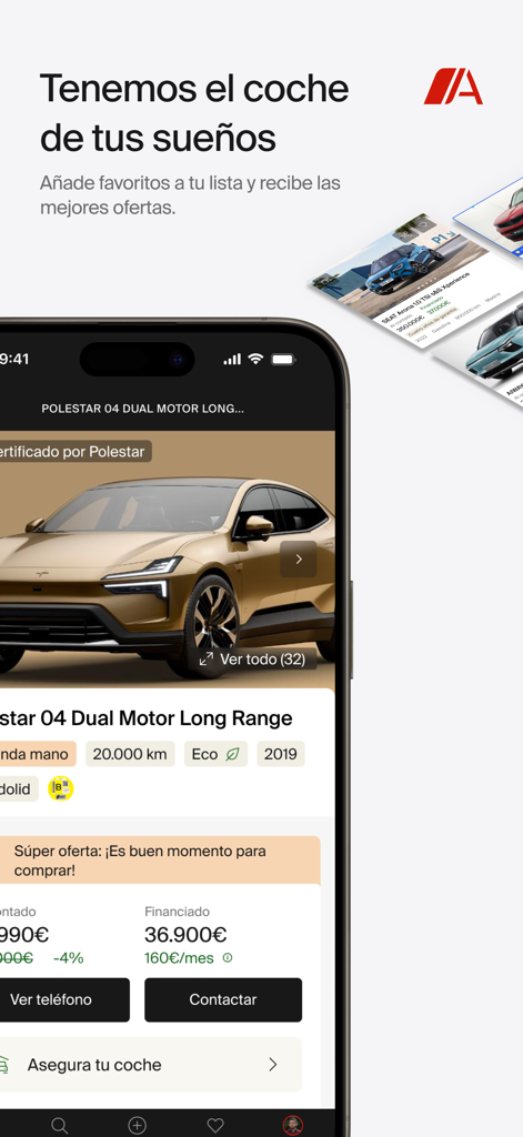 Autocasión - Polestar car listing on the Autocasion app detail screen
