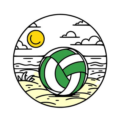 volleyball on a beach
