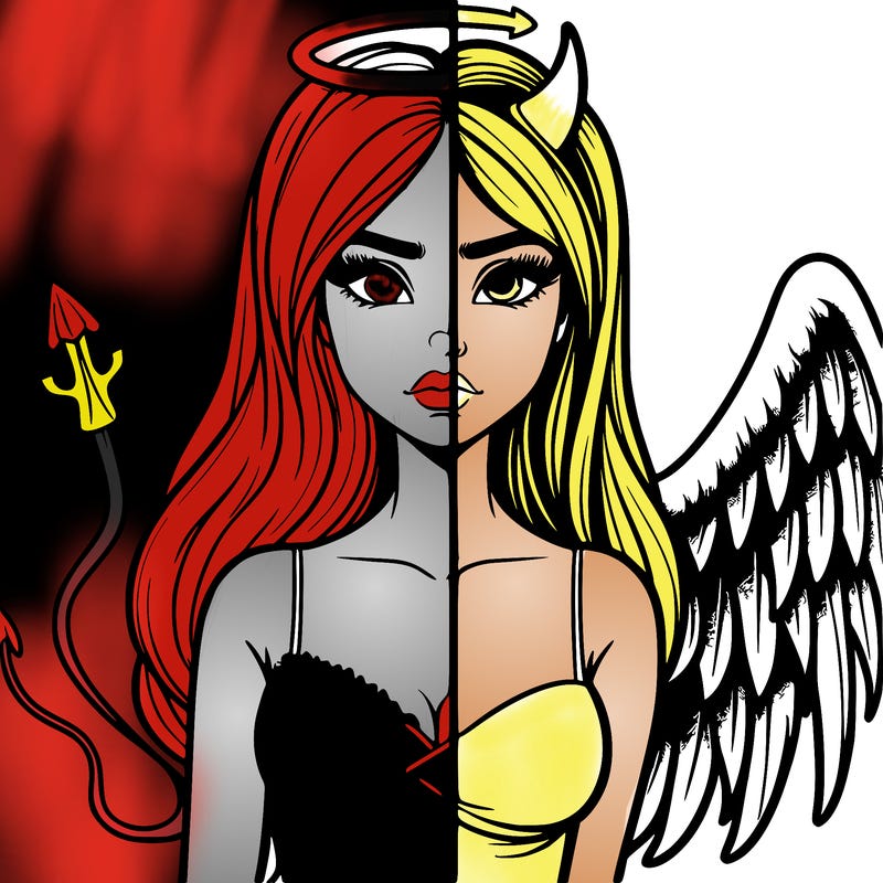 devil vs angel realistic girl