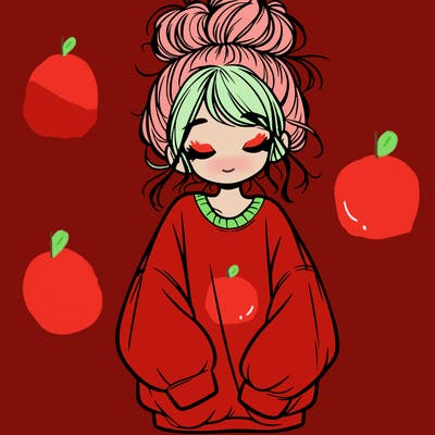 girl with baggy sweatshirt and messy bun